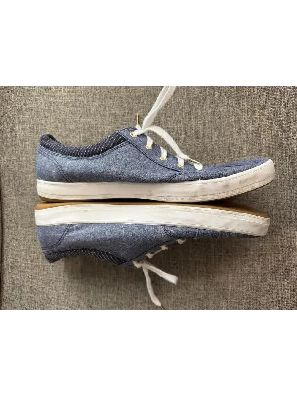 Keds Center Chambray Sneakers Womens Size 11 Denim Lace Up WF59957